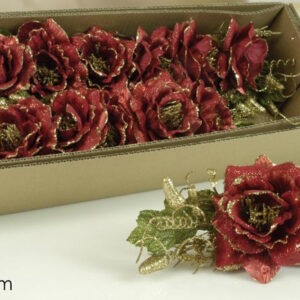 STEM WITH RED GLITTER ROSE 912499