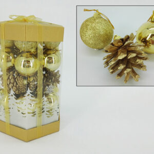 BOX  XMAS TREE DEORATIONS SILVER 143480