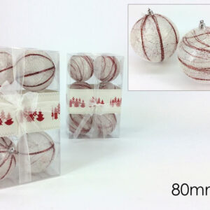 SET SIX TREE BALLS RED 943127