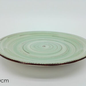 FRUIT PLATE GREEN STRIPED 086688