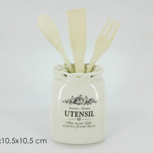 CREAM KITCHEN TOOL HOLDER 096748