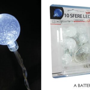 SET 10 BATTERY SPHERE LIGHT WHT 015367