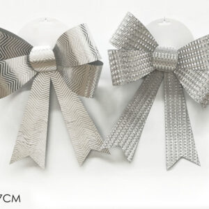XMAS BOW SILVER LASER LARGE 247409