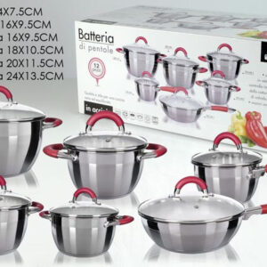 12 PIECE POTS SET RED TOUCH 845483