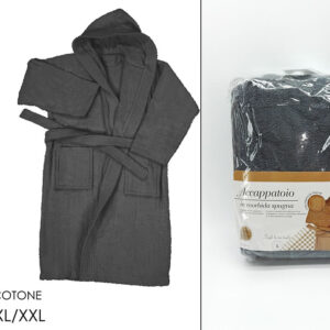 BATH ROBE ADULT GREY 093167