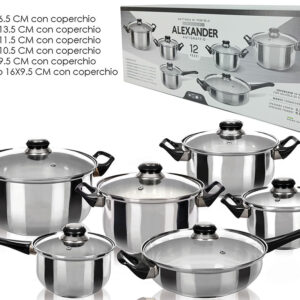 POTS SET 12 PIECE BLACK HANDLE 846275