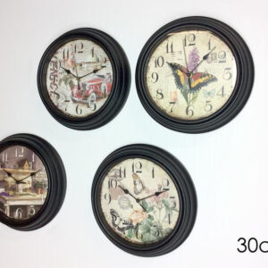 WALL CLOCK 30CM BLK 049270