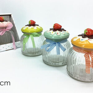 JAR WITH LID STRAW. 4 ASS 833626