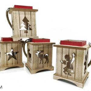 RED XMAS LANTERN 20CMS 4 ASS 088323