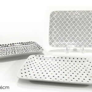 RECTANGULAR TRAY 22 X 16 GLASS 3 ASS 108304