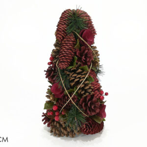 XMAS TREE WITH ACORNS RED 35CMS 213688