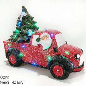 XMAS RED CAR WITH TREE AND LIGHTS 281168