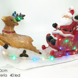 XMAS FATHER W/SLEDGE LIGHTS 281274