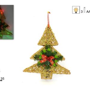 WOODEN TREE 40CMS W/LIGHTS 320521