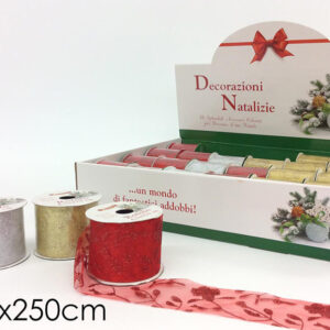XMAS RIBBON 6.3 X 250CMS 3 ASS 850838