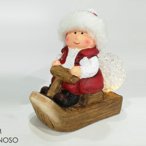 BABY ON SLEDGE RED 10CMS 976101