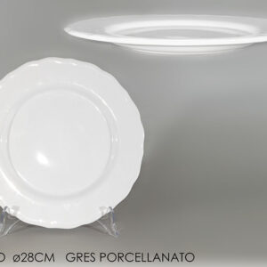 WHITE PORC. PLATE  FLAT 28MS 289423