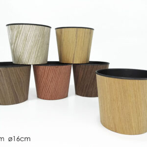 VASE WOODEN EFFECT 13CMS 6 ASS. 014056