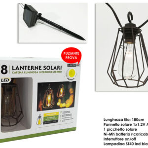ANTIQUE SET 8 SOLAR LIGHTS 184834