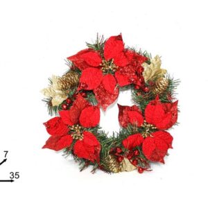 ROUND DOOR GARLAND PONSIETTA RED 295911
