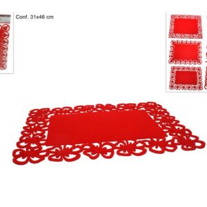 FELT RED PLATE MATS 6 ASS 361340