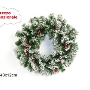 DOOR GARLAND 40CMS WITH SNOW 466175