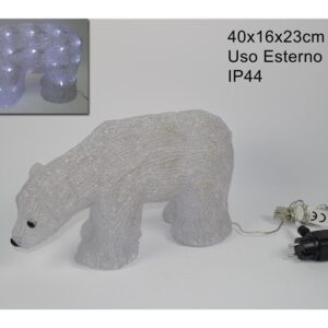 ACRYLIC  BEAR 23CMS  WHITE 507960