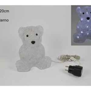 ARYLIC SEATED BEAR 24LED WHITE 508592