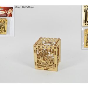 WOODEN CANDLE HOLDER IN BAG 581427