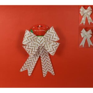 XMAS BOW 4 ASS GLITTER  GOLD 783883