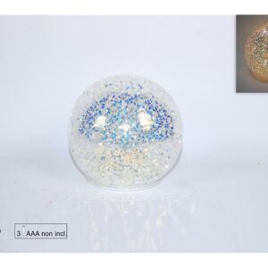 GLASS GLITTER BALL WITH LIGHTS 10CMS 826009