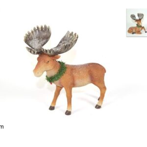 REINDEER WITH GARLAND 19CMS 2 ASS 904486