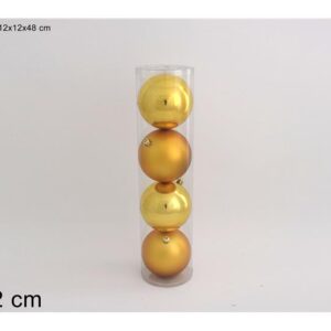 XMAS TREE BALL GOLD 12CMS 4PCE 918667
