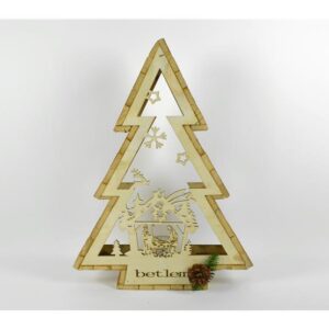 WOODEN TREE CANDLE HOLDER CRIB 922145