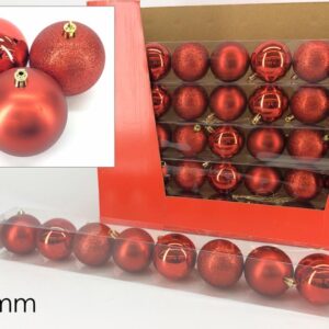 SET 8 TREE BALLS 60MM RED ASS 038359