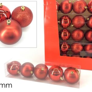 SET V5 TREE BALLS 70MM RED ASS. 038366