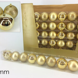 SET 8 TREE BALLS 60MM GOLD ASS 038410