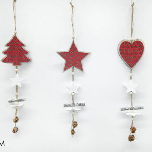 HANGING DECORATION RED W/PINES 074326