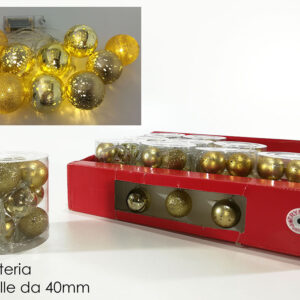 XMAS TREE BALLSA X10 GOLD BATTERY 259204