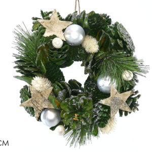 GREEN GARLAND WITH GLITTER 20CMS 267674