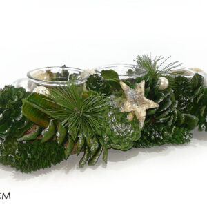 CENTRE TABLE DEC. GREEN W/GLITTER 268220