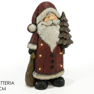 XMAS FATHER W/SACK WOODEN EFFECT 232412