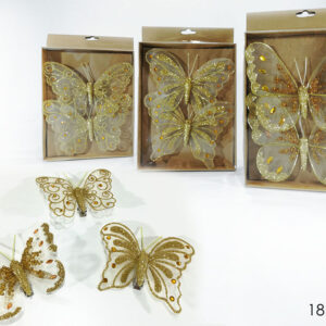 SET TWO BUTTERFLIES W/CLIP GOLD 079345