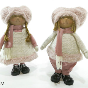 STANDING GIRL 40CMS PINK/WHT 301767