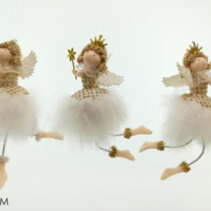 HANGING ANGEL W/COAT WHITE/GOLD 263928