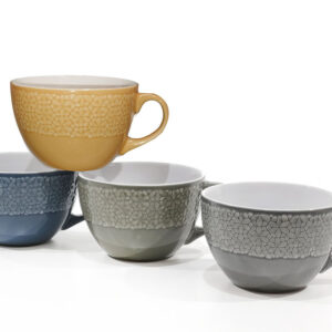 MUGS CRACLKLE LINE 55CL 4 ASS 261566