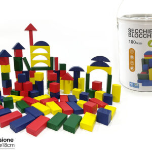 BUCKET WITH WOODEN BLOCKS 100PIECE 228705