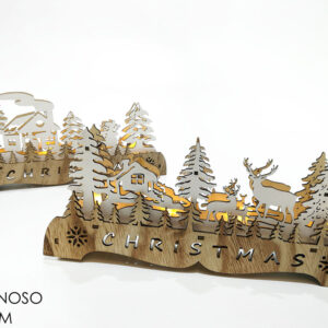 WOODEN XMAS DECORATION W/LIGHT 306946