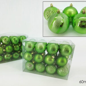 SET 24 TREE BALLS GREEN 60MM 181239