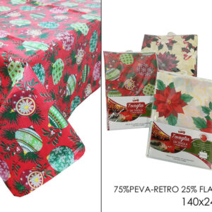 XMAS TABLE CLOTH 140 X240CMS 3 ASS DELIVERED